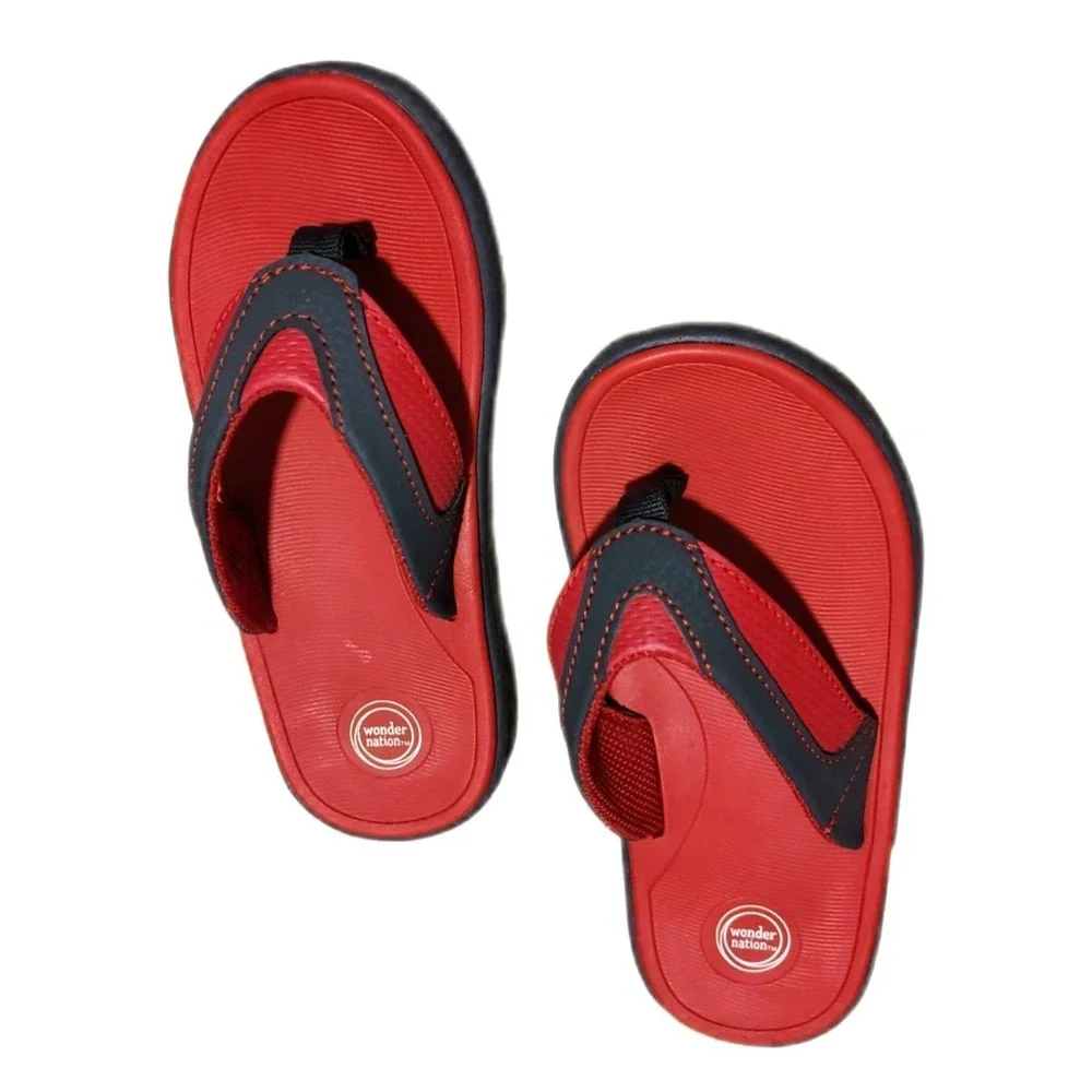Kids Wonder Nation Red Water Proof Flip Flop Sandals Size 13.5 Sport Summer NWOB